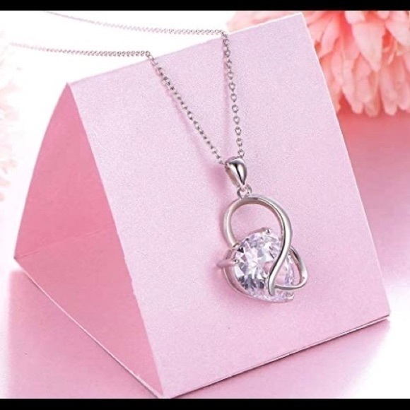 None Jewelry - 925 sterling silver Blue zircon jeweled necklace